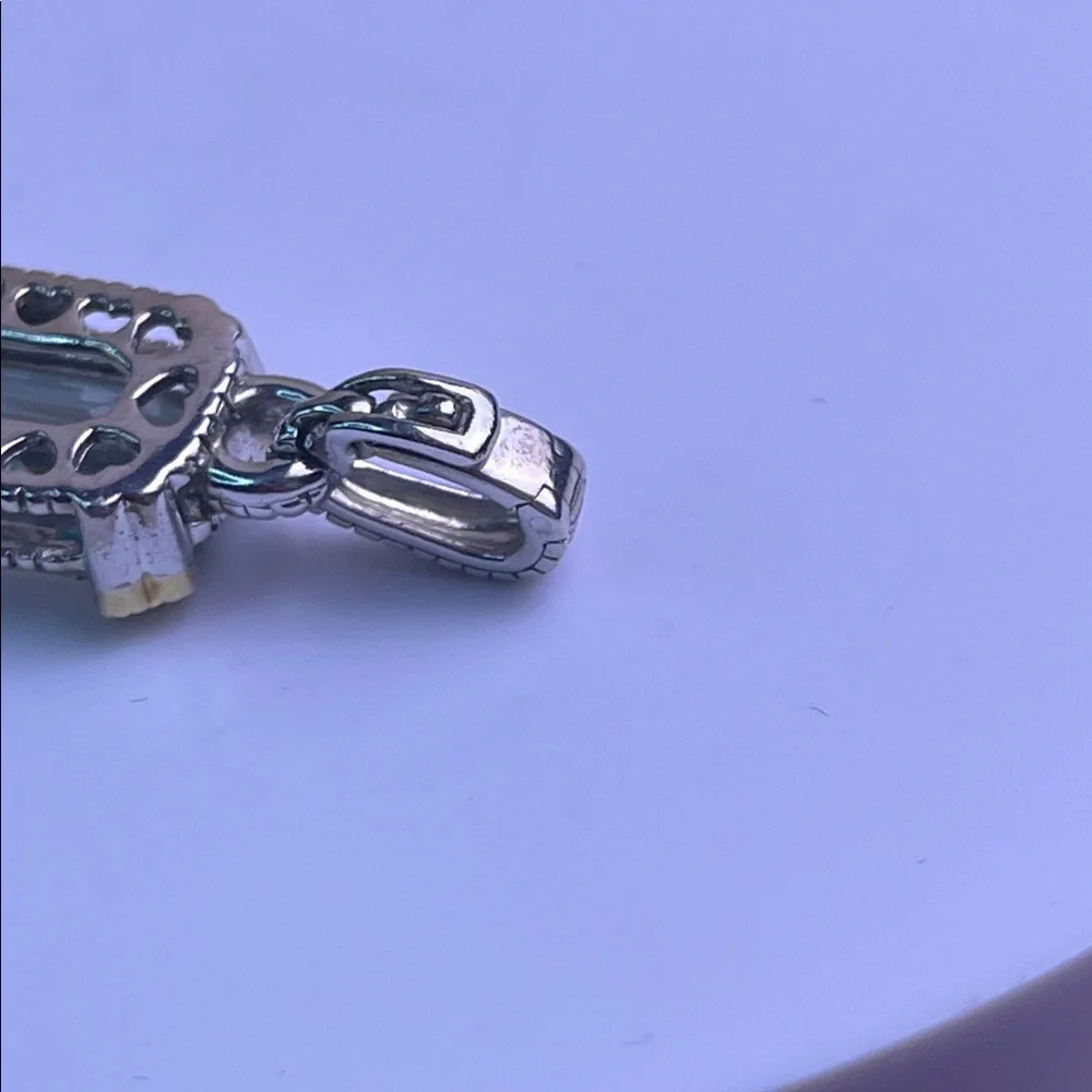 Judith Ripka JR TWO sterling silver and 18k gold and canary crystal pendant - Picture 11 of 14